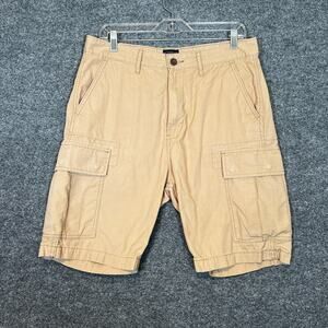Levis Shorts Mens 32 Beige Khaki Cargo Casual Belt Loops
